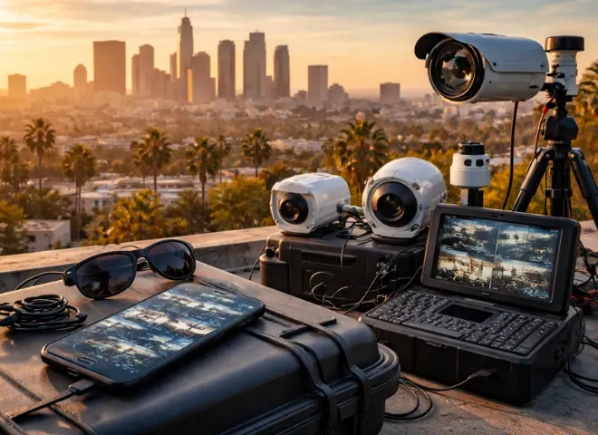 Mobile Phone and Surveillance Setup Los Angeles